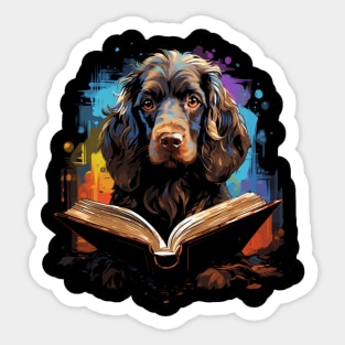 Boykin Spaniel Reads Book Sticker